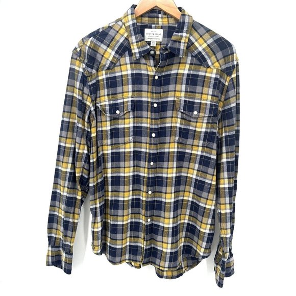Lucky Brand Other - Lucky Brand Men's Shirt Western Pearl Snap Plaid Size Large "Saturday Stretch"